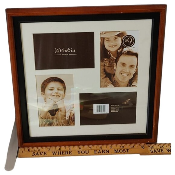Wooden Collage Picture Frame For (4) 4x6 Photos - Picture 3 of 5
